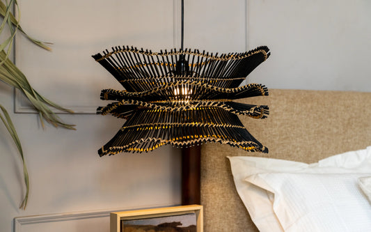 Zik Impex Handmade Natural Hanging Lamp For Living Room, Bed Room, kitchen lighting, Office, Set Of 1