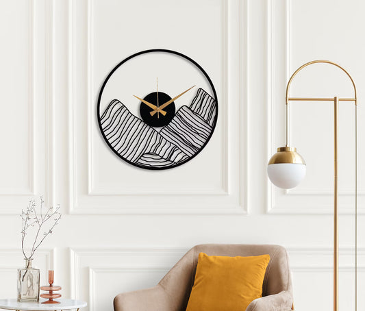 Zik Impex Oversized Metal Wall Clock, Round Shape Minimalist Metal Wall Clock for Living Room, Bedroom, Office, Studyroom