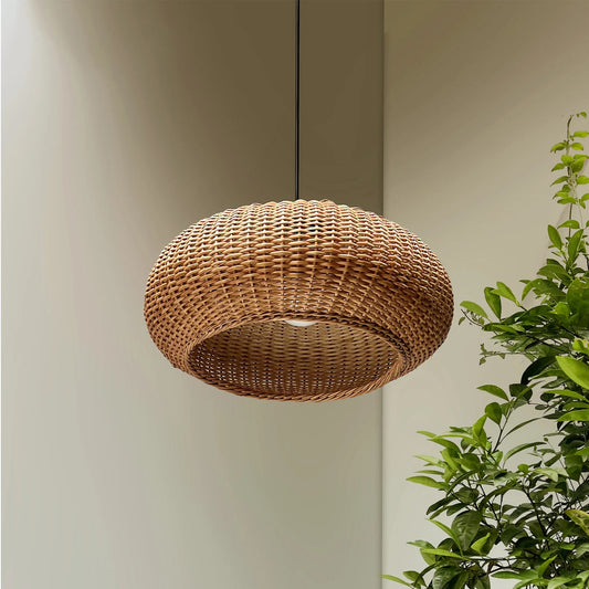 Willow Wicker Chandelier - Japanese Pendant Light - Ceiling Light Fixture | Handmade Hanging Lamp | Home Décor Lamp