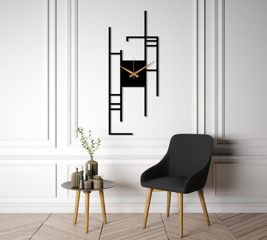 Zik Impex Modern Minimalist Rectangular Wall Clock for Living Room, Bedroom, Office